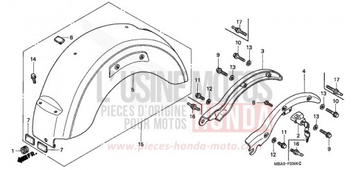 REAR FENDER VT750C2X de 1999